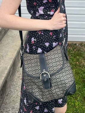 Vintage 2003 Coach Convertible shoulder & crossbody monogram canvas & leather